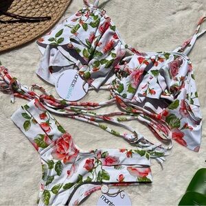 Montce Rose La Caletta Ruffle Top and Euro Bottoms Size XS